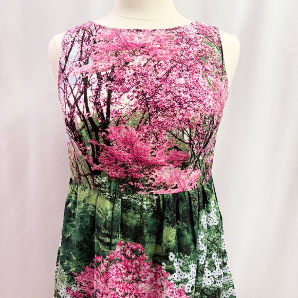 Retrolicious spring garden print sleeveless a-line dress size Medium - Picture 2 of 5